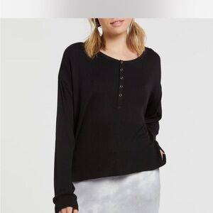 Black Button-Up Women's Top